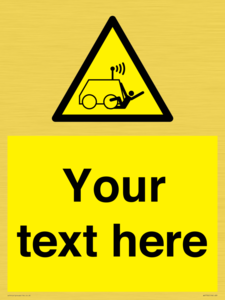 Custom warning run over by operator controlled machine